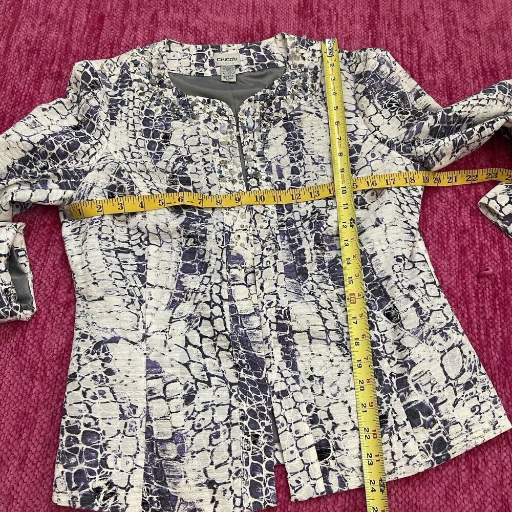 Chico’s Amina Jacket Pretty Python Embellished Ja… - image 8